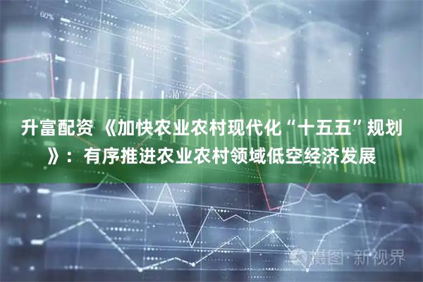 升富配资 《加快农业农村现代化“十五五”规划》：有序推进农业农村领域低空经济发展