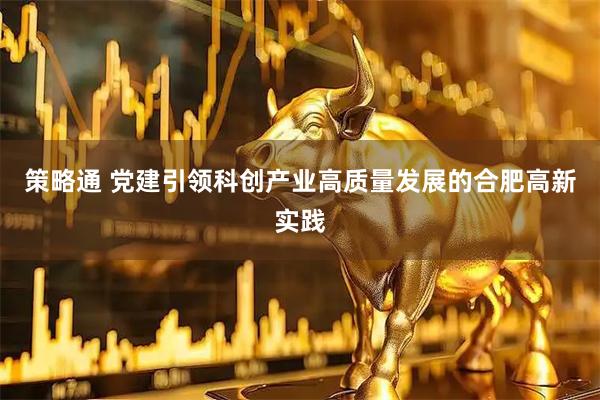 策略通 党建引领科创产业高质量发展的合肥高新实践